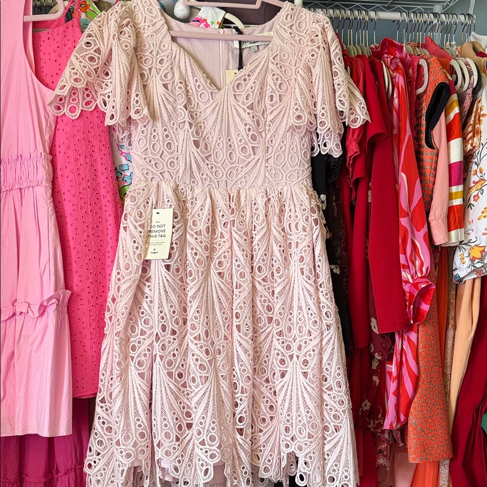 JessaKae Elegant Lace  Dress in Pink